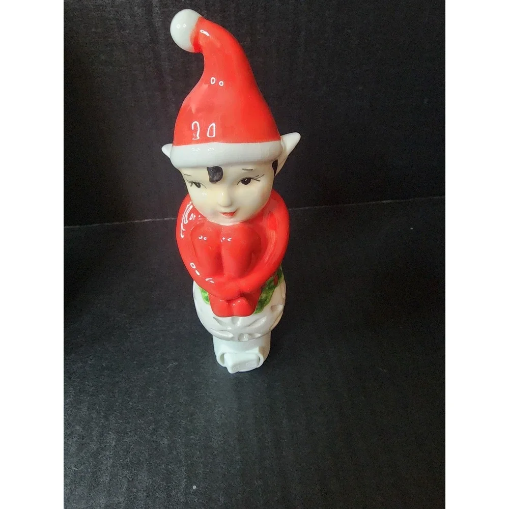 Elf Knee Hugger Christmas Night Light 6.7 Inch  Plug In *Open Box New*